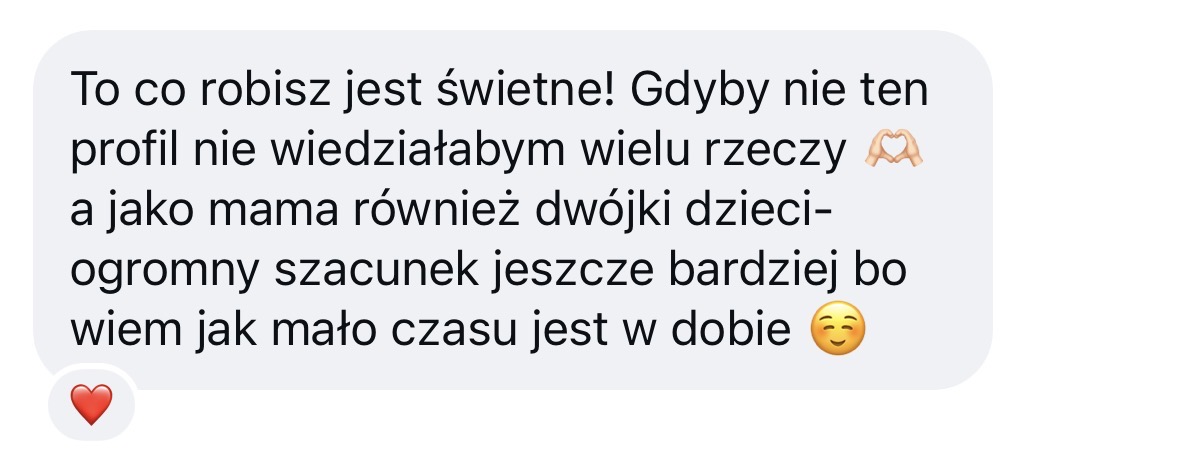 Opinia klientki PrawaMama – zrzut ekranu wiadomości